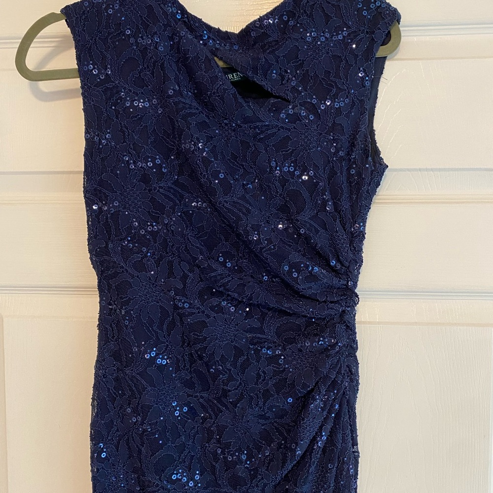 Size 4 Ralph Lauren formal lace sequence Mother of Bride Dress
